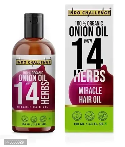 INDO CHALLENGE  Onion Hair Oil with 14 Essential Oils, Onion Hair Oil For Hair Growth For Specially Men and Women-thumb0