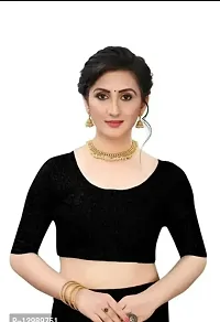 Stylish Fancy Net Saree With Blouse Piece For Women-thumb1