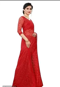 Stylish Fancy Net Saree With Blouse Piece For Women-thumb3