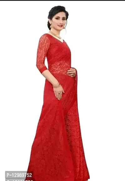 Stylish Fancy Net Saree With Blouse Piece For Women-thumb4