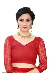 Stylish Fancy Net Saree With Blouse Piece For Women-thumb1