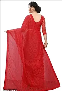 Stylish Fancy Net Saree With Blouse Piece For Women-thumb2