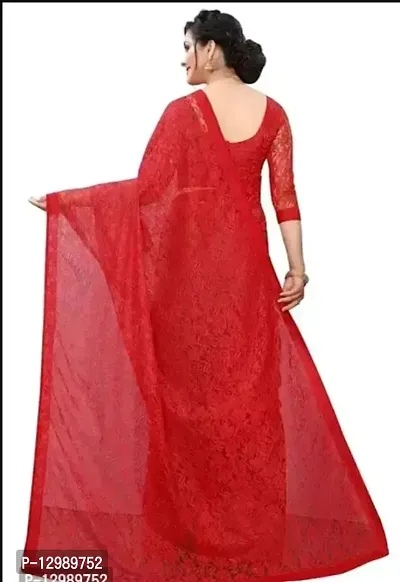 Stylish Fancy Net Saree With Blouse Piece For Women-thumb3