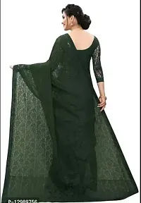 Stylish Fancy Net Saree With Blouse Piece For Women-thumb1