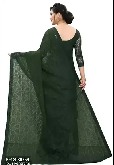 Stylish Fancy Net Saree With Blouse Piece For Women-thumb2