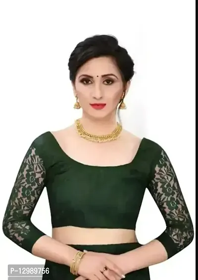 Stylish Fancy Net Saree With Blouse Piece For Women-thumb3