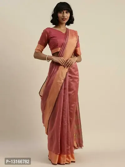 Stylish Cotton Silk Brown  Saree without Blouse piece-thumb0