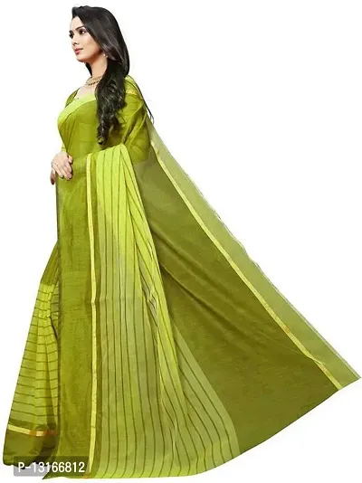 Stylish Cotton Silk Olive  Saree without Blouse piece-thumb0