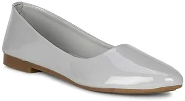 KOMOPT Patent Leather Slip-on Bellies for Women (Grey) (Numeric_7)-thumb2