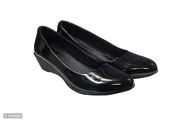 KOMOPT Black Colour Synthetic Material Casual/Formal Bellies for Women - Formal Belly for Girls with Low Heel201 BK