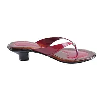 KOMOPT Women Latest Double Colour V Shape Slipper 151 (39, Cherry)-thumb2