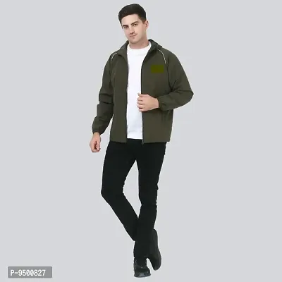 Attractive And Classic Premium Quality Zipper Windcheater Jacket For Boys And Men M Size (Green)-thumb0