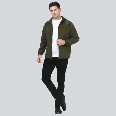 Attractive And Classic Premium Quality Zipper Windcheater Jacket For Boys And Men M Size (Green)