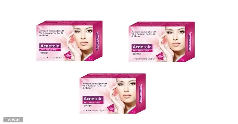 Acnetoin Anti Acne Cleansing Soap For Acne Oily skin ( Pack of 3 pcs. ) 75 gm each-thumb0