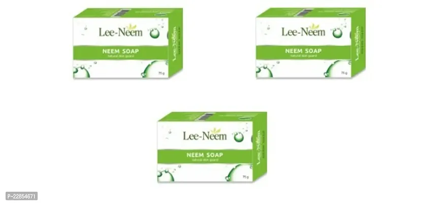 Lee Neem Natural Bathing Soap For Acne And Pimple Free Skin (Pack of 3 pcs.) 75 gm each