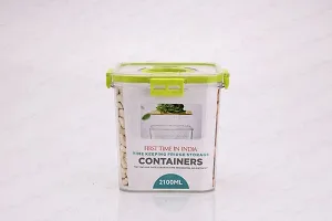 Durable Top Lid Breathable Valve Sealed Airtight Food Container Pack Of 2 Green-thumb3