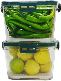 Durable Top Lid Breathable Valve Sealed Airtight Food Container Pack Of 2 Green-thumb2