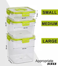 Durable Top Lid Breathable Valve Sealed Airtight Food Container Pack Of 3 Green-thumb1