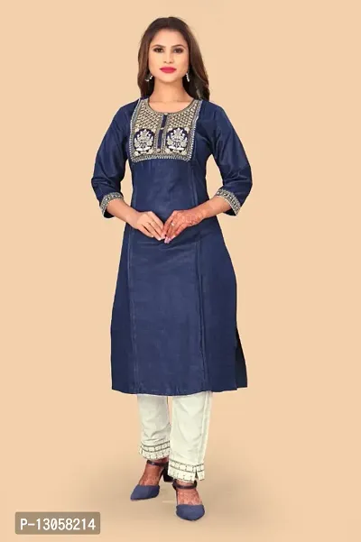 Fancy Cotton Kurta Set For Women-thumb0