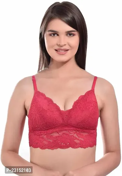 Red Lace Seamless Full Coverage Padded Women Bra