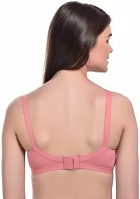 Pink Cotton Blend Seamless Full Coverage Non Padded Women T-Shirt Bra-thumb1