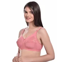 BODYAAN Women Bra ||Girls Bra || Cotton Bra ||Non-Padded Bra || Non-Wired Bra ||Regular Bra || Full Coverage Bra|B Cup Bra Pink-thumb1