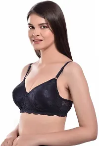 Blue Net Seamless Full Coverage Padded Women T-Shirt Bra-thumb2