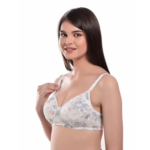 BODYAAN Women Bra ||Women & Girls Bra || Cotton Bra ||Padded Bra || Printed Bra |Non-Wired Bra ||Regular Bra ||Daily Use| Full Coverage Bra|B Cup Bra