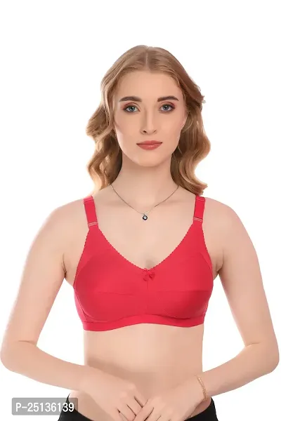 Red Non Padded Full Coverage Bra-thumb0