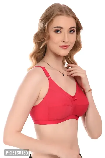 Red Non Padded Full Coverage Bra-thumb2