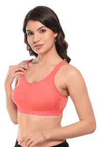 403 Orange-non padded full coverage Sports bra-thumb2