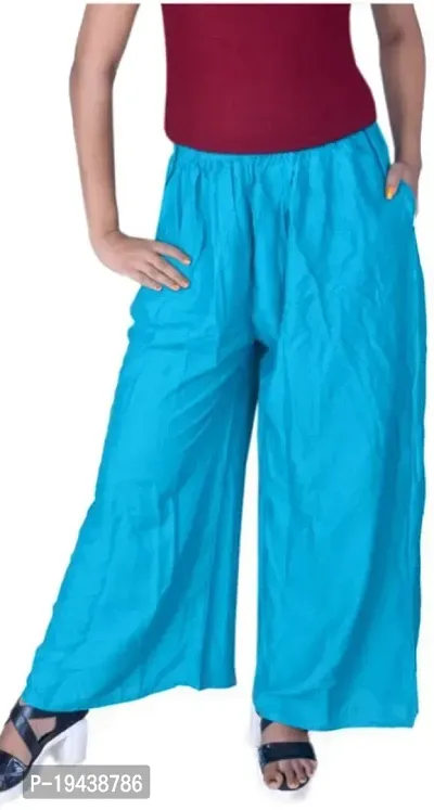 Classic Rayon Solid Palazzos for Women-thumb0