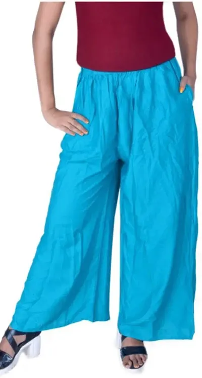 Classic Rayon Solid Palazzos for Women