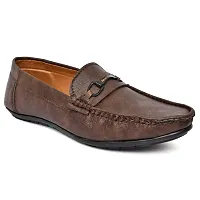 Arceus Shose Men's Leather Formal Loafers Casual Slip-on Moccasin Casual Men Loafers Shoes (Brown, Numeric_6)-thumb3
