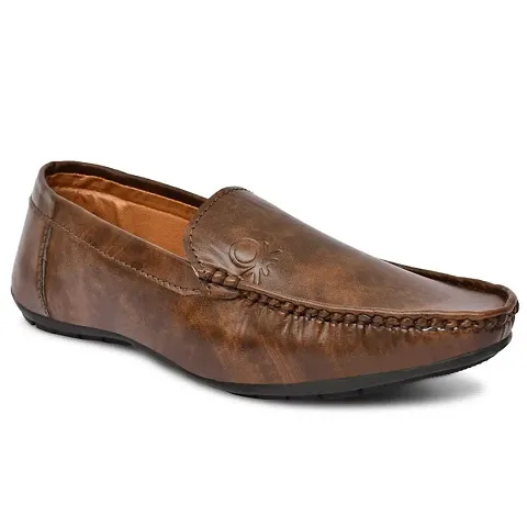 Arceus Shose Men's Leather Formal Shoes Casual Slip-on Moccasin Casual Men Loafers Shoes Brown