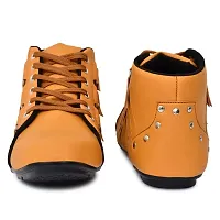 Arceshose Casual Lace-up Boots for Men - Synthetic Leather Tan-thumb2
