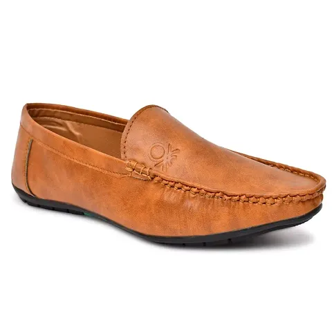 Arceus Shose Men's Leather Formal Shoes Casual Slip-on Moccasin Casual Men Loafers Shoes Dark Tan
