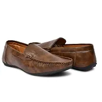 Arceus Shose Men's Leather Formal Shoes Casual Slip-on Moccasin Casual Men Loafers Shoes Brown-thumb1