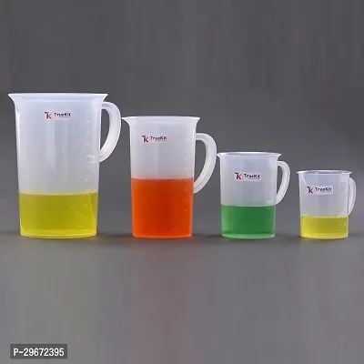 TRUEKIT Transparent Plastic Measuring Jug with Graduation Marks 250ml 500ml 1000ml 2000ml Pack of 4-thumb3