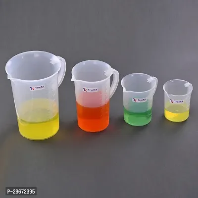 TRUEKIT Transparent Plastic Measuring Jug with Graduation Marks 250ml 500ml 1000ml 2000ml Pack of 4-thumb2