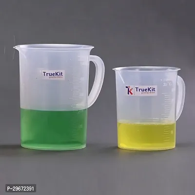 TRUEKIT Transparent Plastic Measuring Jug with Graduation Marks 250ml 500ml Pack of 2