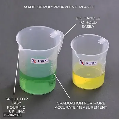 TRUEKIT Transparent Plastic Measuring Jug with Graduation Marks 250ml 500ml Pack of 2-thumb3