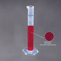 The TRUEKIT Transparent Plastic Measuring Cylinders is a pack of four cylinders each with a capacity of 10ml Designed with clear graduation marks for precise measurement these cylinders are suitable for measuring both solids and liquids Made from durable transparent plastic they are ideal for use in laboratory and kitchen settings offering both accuracy and reliability-thumb2