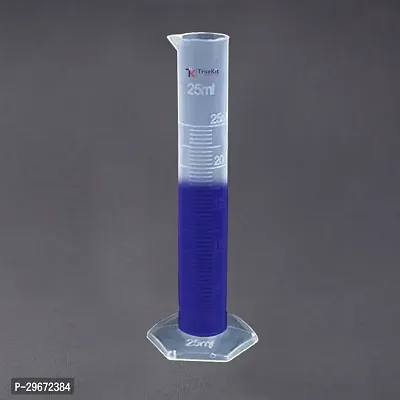 The TRUEKIT Transparent Plastic Measuring Cylinders is a pack of four cylinders each with a capacity of 25ml These cylinders feature clear graduation marks for precise measurement making them ideal for use in laboratories and kitchens Made from durable transparent plastic they ensure accurate readings and long lasting reliability