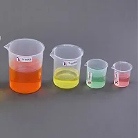 TRUEKIT Transparent Plastic Measuring Beaker with Graduation Marks 250ml Pack of 4-thumb2