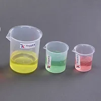 TRUEKIT Transparent Plastic Measuring Beaker with Graduation Marks Pack of 3 50ml 100ml 250ml-thumb2