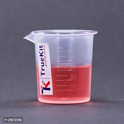 TRUEKIT Transparent Plastic Measuring Beaker with Graduation Marks 50ml Pack of 4