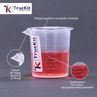 TRUEKIT Transparent Plastic Measuring Beaker with Graduation Marks 50ml Pack of 4-thumb1