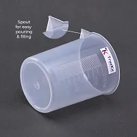 TRUEKIT Transparent Plastic Measuring Beaker with Graduation Marks Pack of 4 50ml 100ml 250ml 500ml-thumb1