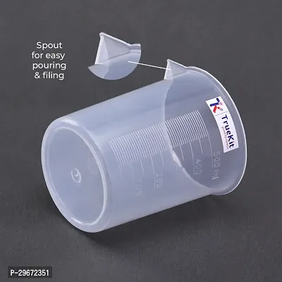 TRUEKIT Transparent Plastic Measuring Beaker with Graduation Marks Pack of 4 50ml 100ml 250ml 500ml-thumb2